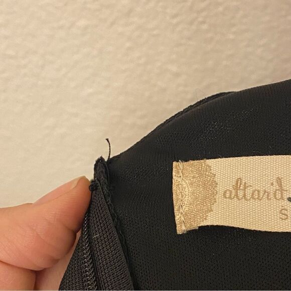 Altar’d State Sylvia Dress Black fit and flair deep v neck ruffle flutter S - Picture 15 of 15